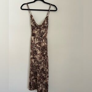 Y2K Leopard Print Midi Dress